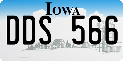 IA license plate DDS566