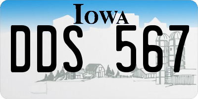 IA license plate DDS567