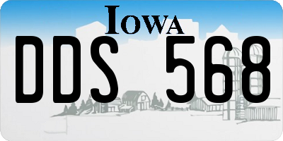 IA license plate DDS568