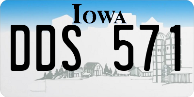 IA license plate DDS571