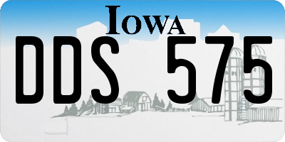 IA license plate DDS575