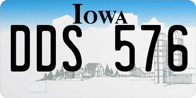 IA license plate DDS576