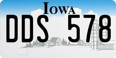 IA license plate DDS578