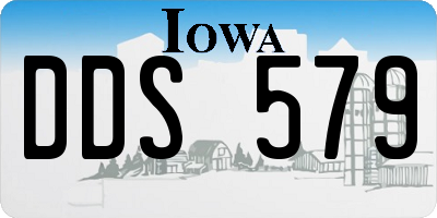 IA license plate DDS579