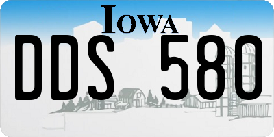 IA license plate DDS580
