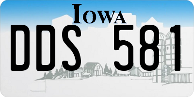 IA license plate DDS581