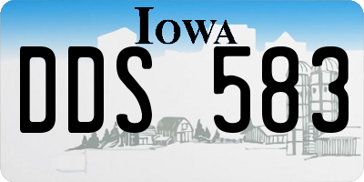 IA license plate DDS583