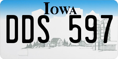 IA license plate DDS597