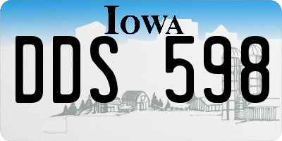 IA license plate DDS598