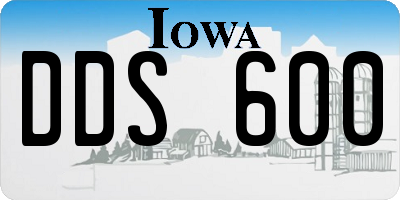 IA license plate DDS600