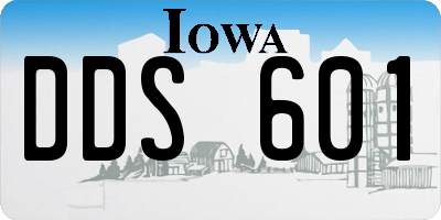 IA license plate DDS601