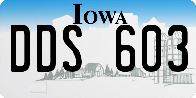 IA license plate DDS603