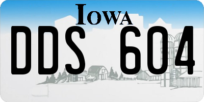 IA license plate DDS604