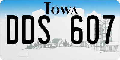 IA license plate DDS607