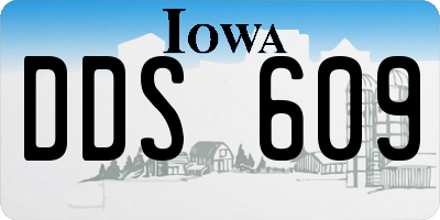 IA license plate DDS609