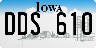 IA license plate DDS610