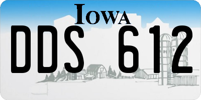 IA license plate DDS612