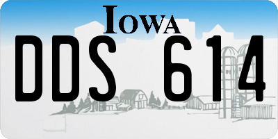 IA license plate DDS614