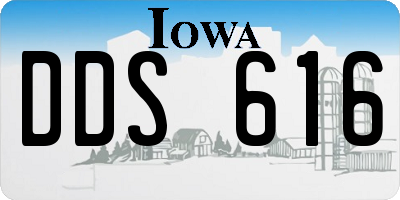 IA license plate DDS616