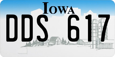 IA license plate DDS617