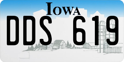 IA license plate DDS619
