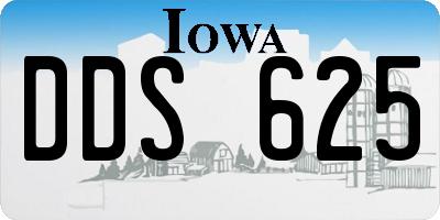 IA license plate DDS625