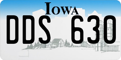 IA license plate DDS630