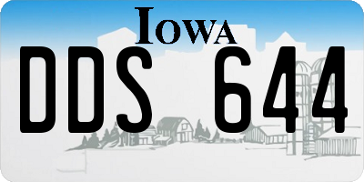 IA license plate DDS644
