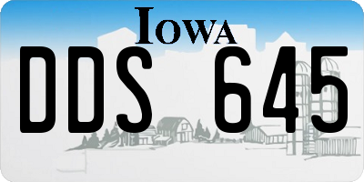 IA license plate DDS645