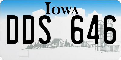 IA license plate DDS646