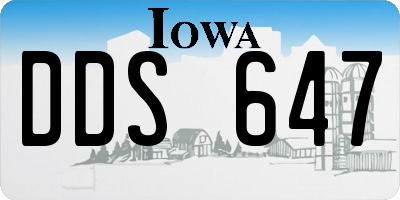 IA license plate DDS647