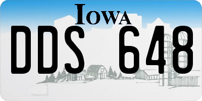 IA license plate DDS648