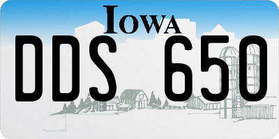 IA license plate DDS650