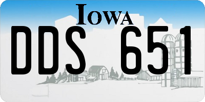 IA license plate DDS651