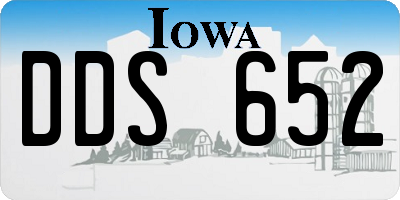 IA license plate DDS652
