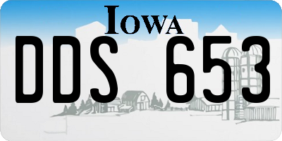 IA license plate DDS653