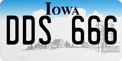 IA license plate DDS666