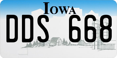 IA license plate DDS668