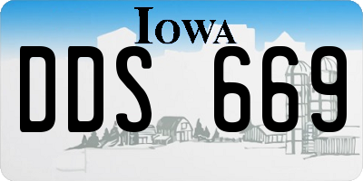 IA license plate DDS669