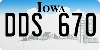 IA license plate DDS670