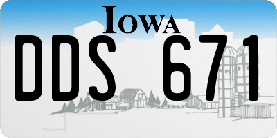 IA license plate DDS671