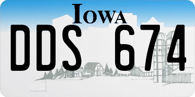 IA license plate DDS674