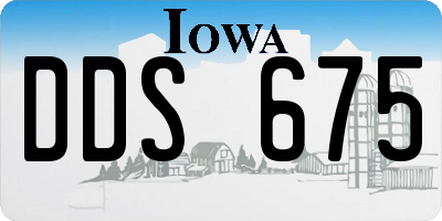 IA license plate DDS675