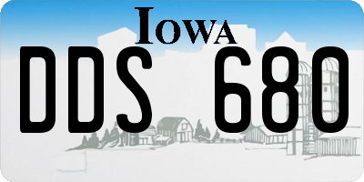 IA license plate DDS680