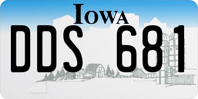 IA license plate DDS681