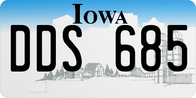 IA license plate DDS685