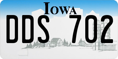 IA license plate DDS702