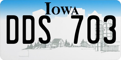 IA license plate DDS703