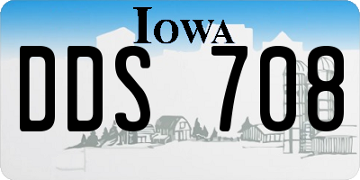 IA license plate DDS708