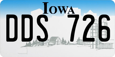 IA license plate DDS726